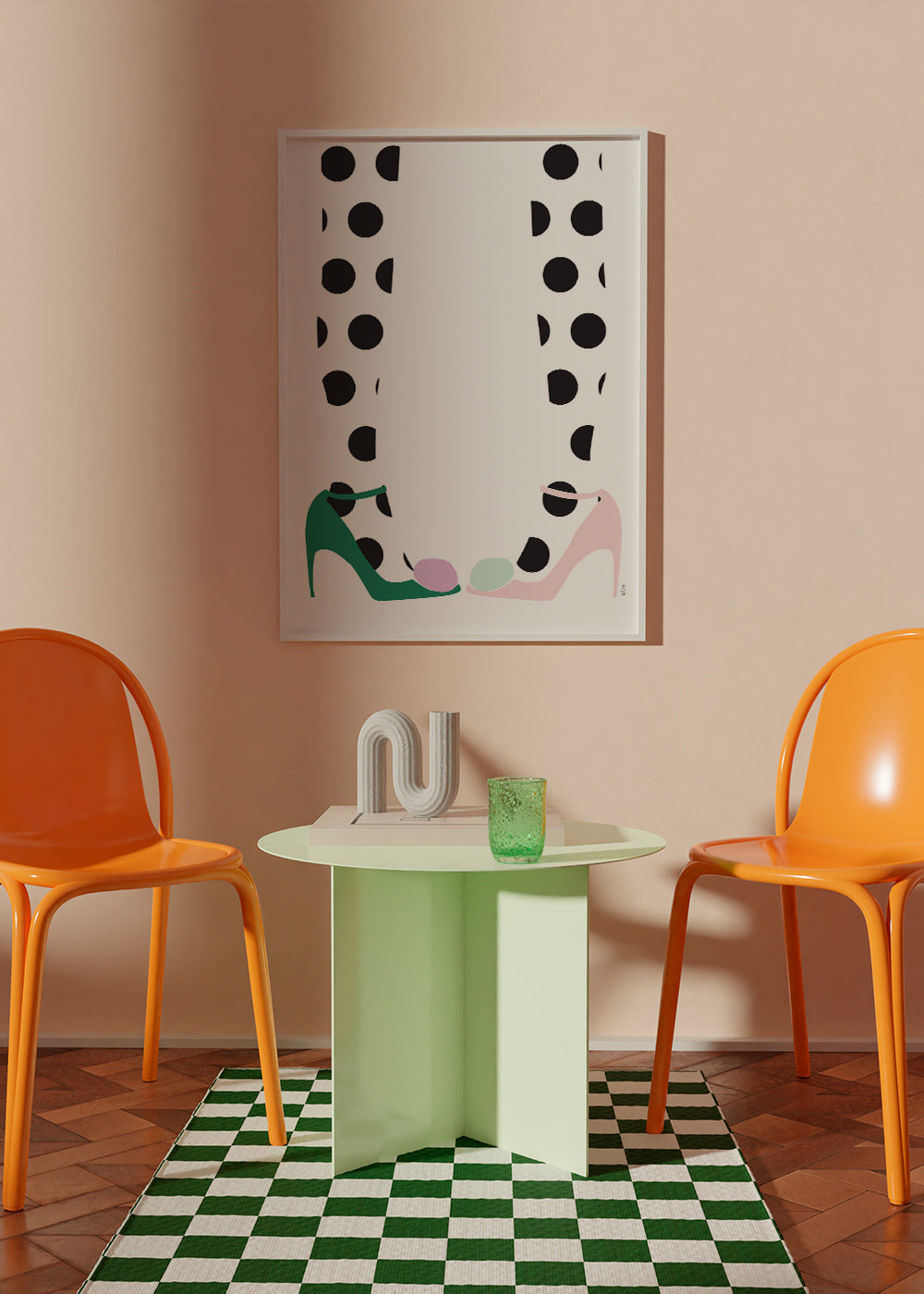 Illustration av skor med prickar
