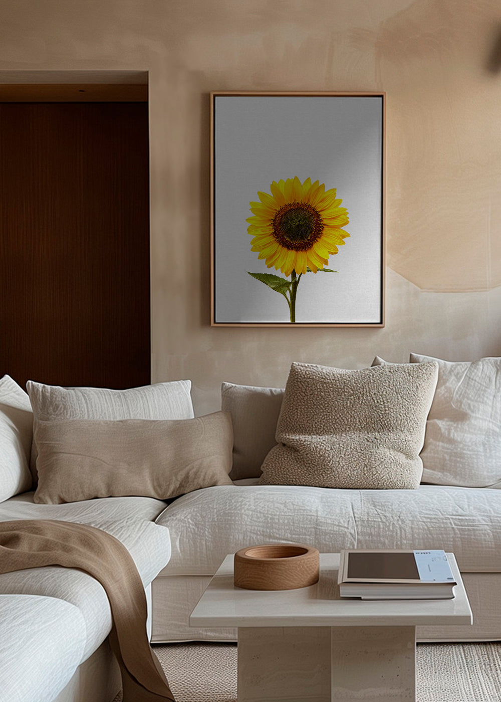 Botanisk poster: isolerad solros