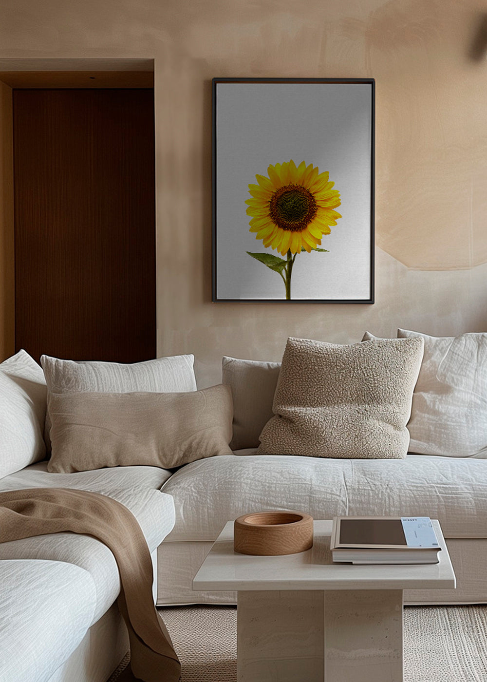 Botanisk poster: isolerad solros