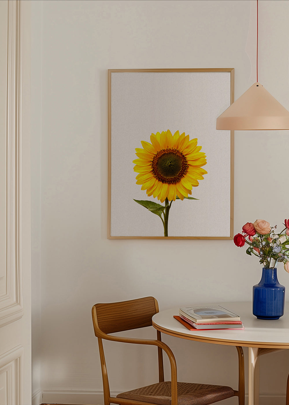 Botanisk poster: isolerad solros