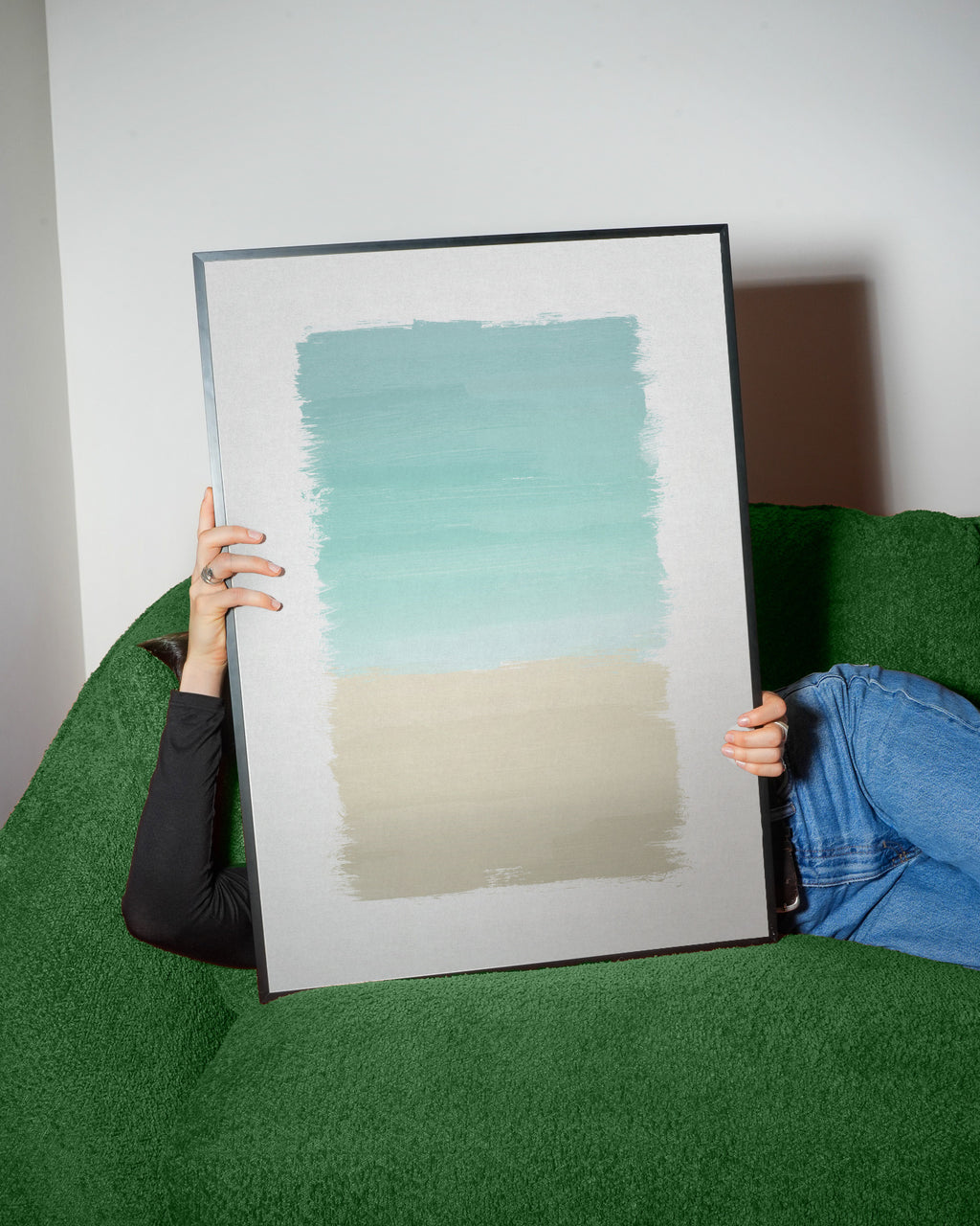 Turquoise abstract - Framed poster detail