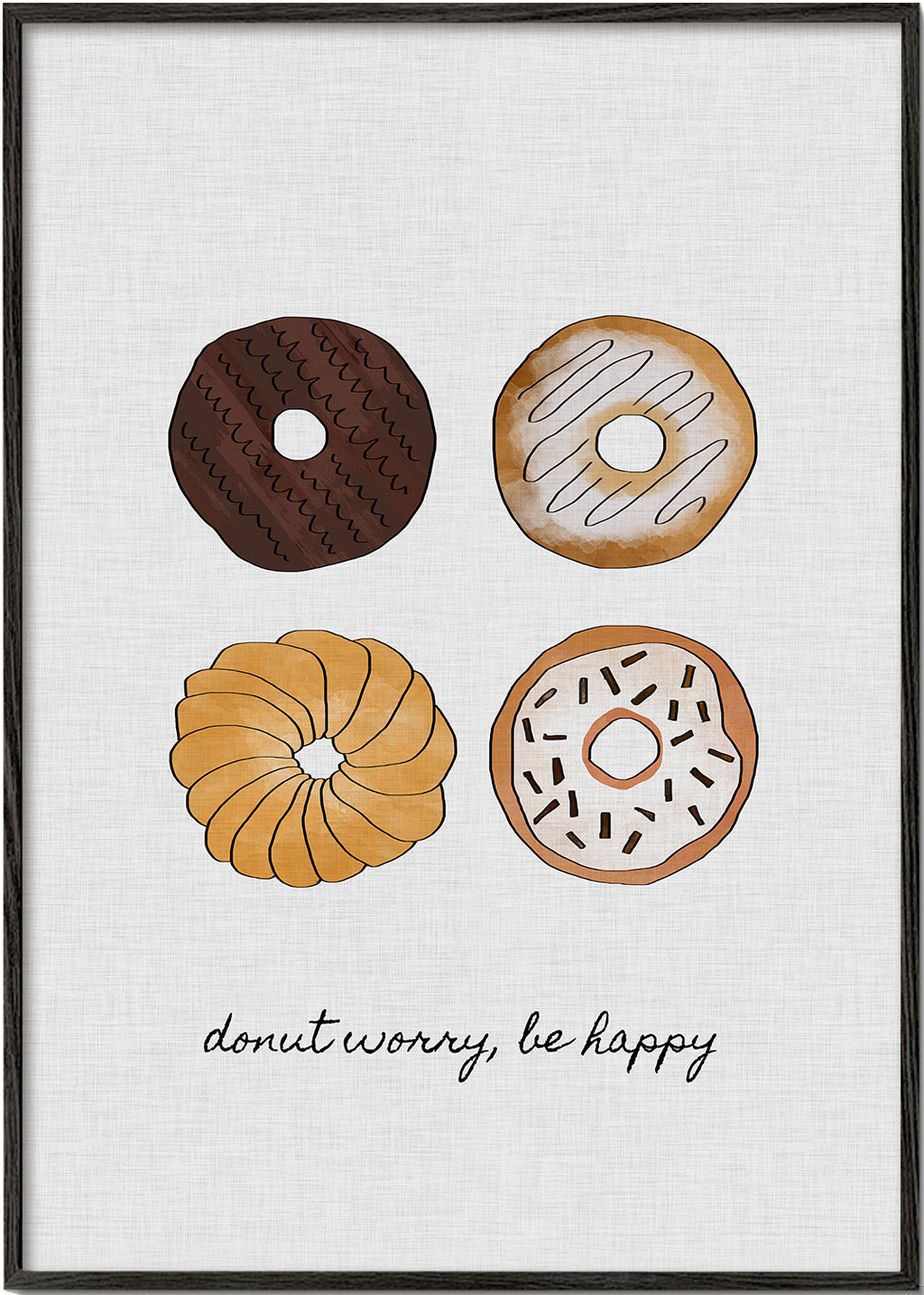 Kökskonst med donut-illustration och lekfull text