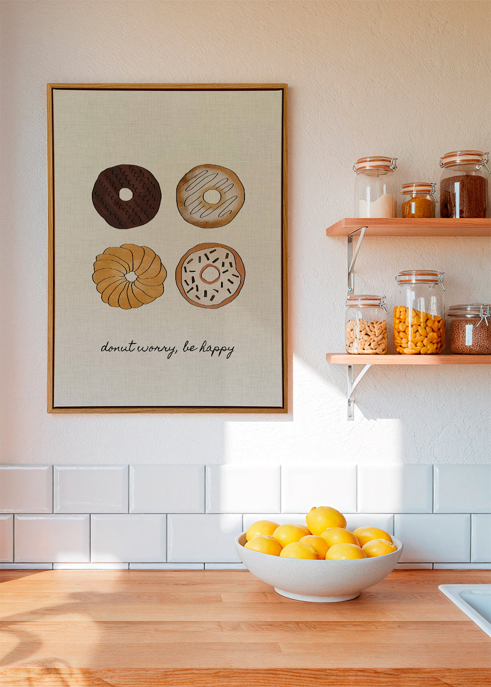 Kökskonst med donut-illustration och lekfull text