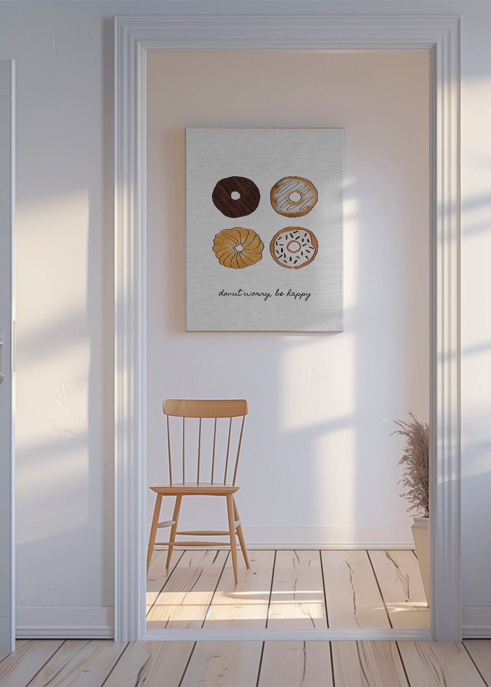 Kökskonst med donut-illustration och lekfull text