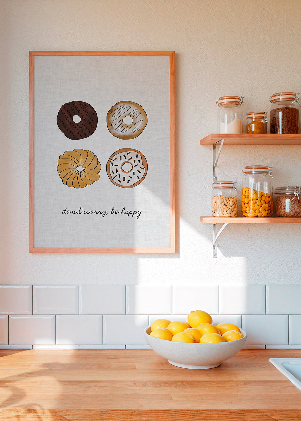 Kökskonst med donut-illustration och lekfull text