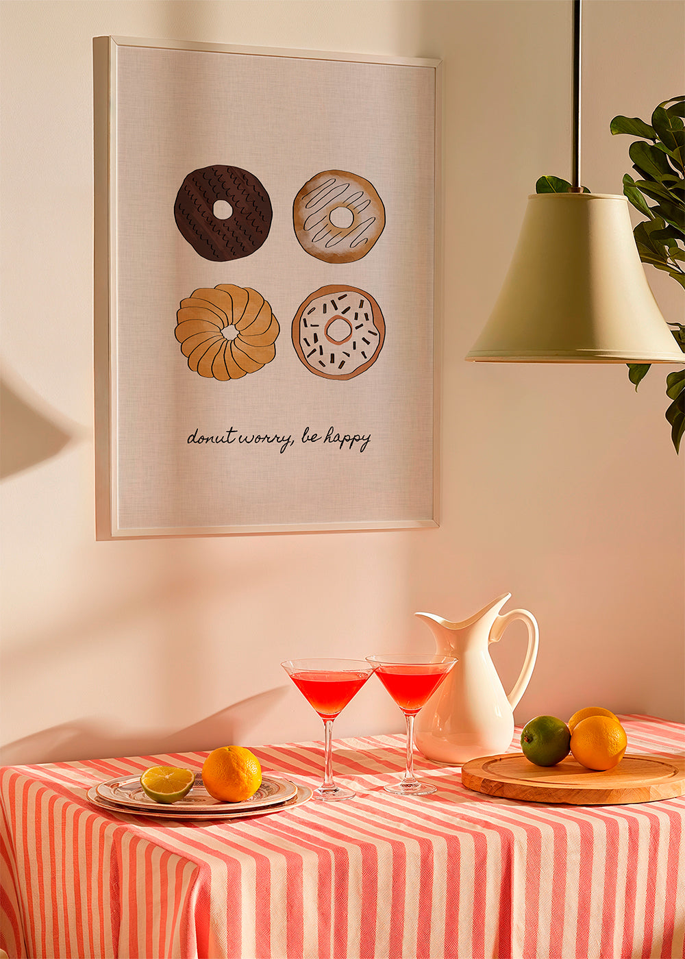 Kökskonst med donut-illustration och lekfull text