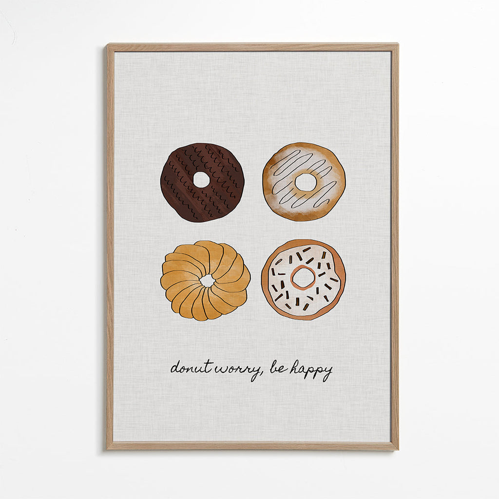 Kökskonst med donut-illustration och lekfull text