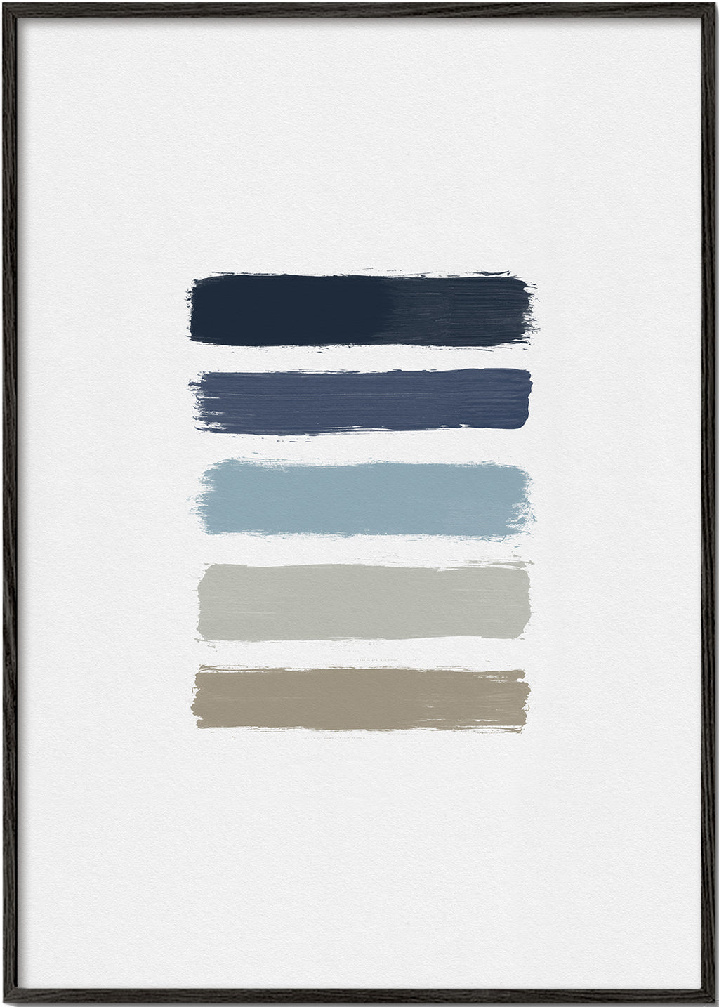Minimalistisk konst med blå och taupe ränder