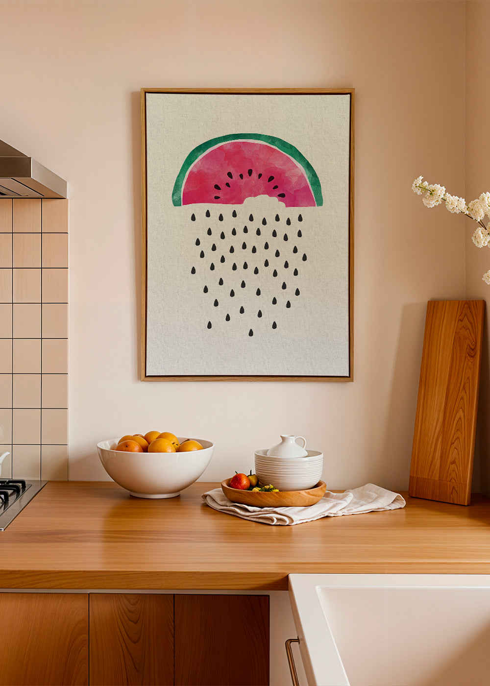 Kökskonst vattenmelon akvarell
