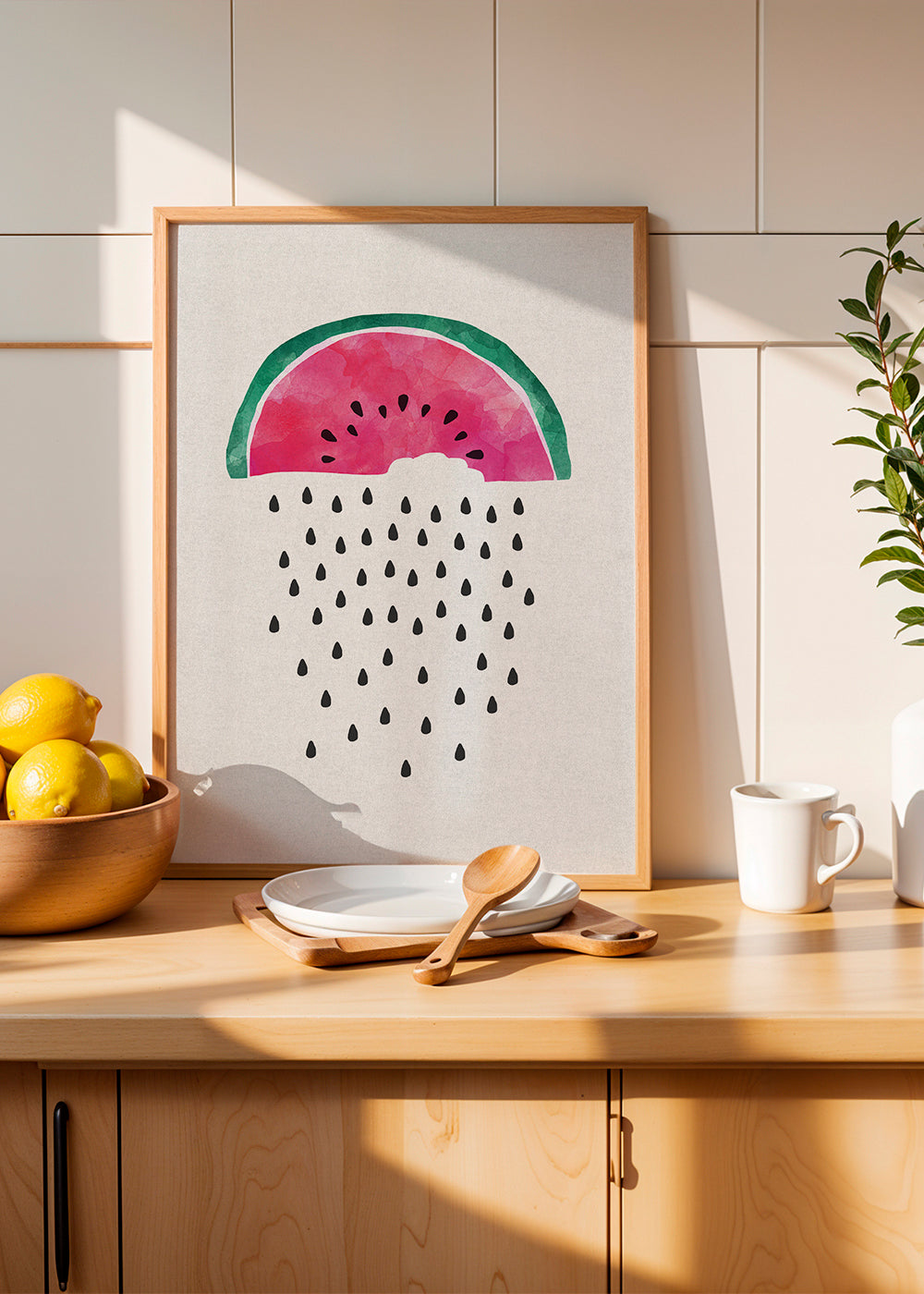 Kökskonst vattenmelon akvarell