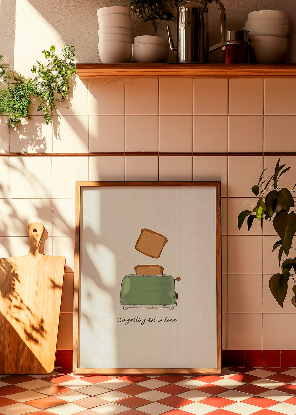 Kökskonst med illustrerad brödrost