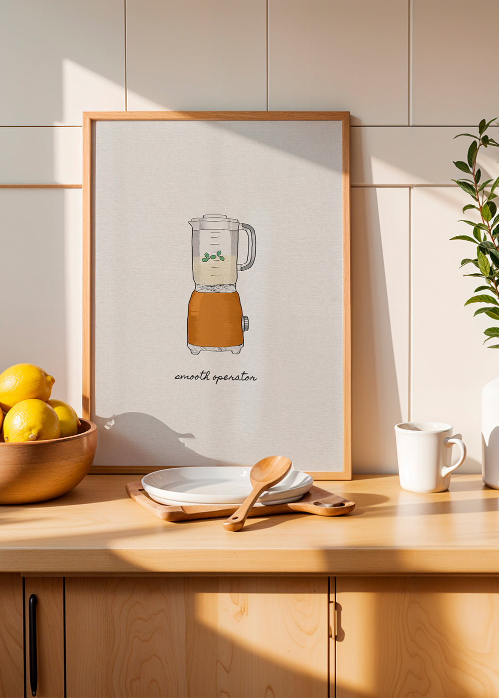 Kökskonst med orange mixer