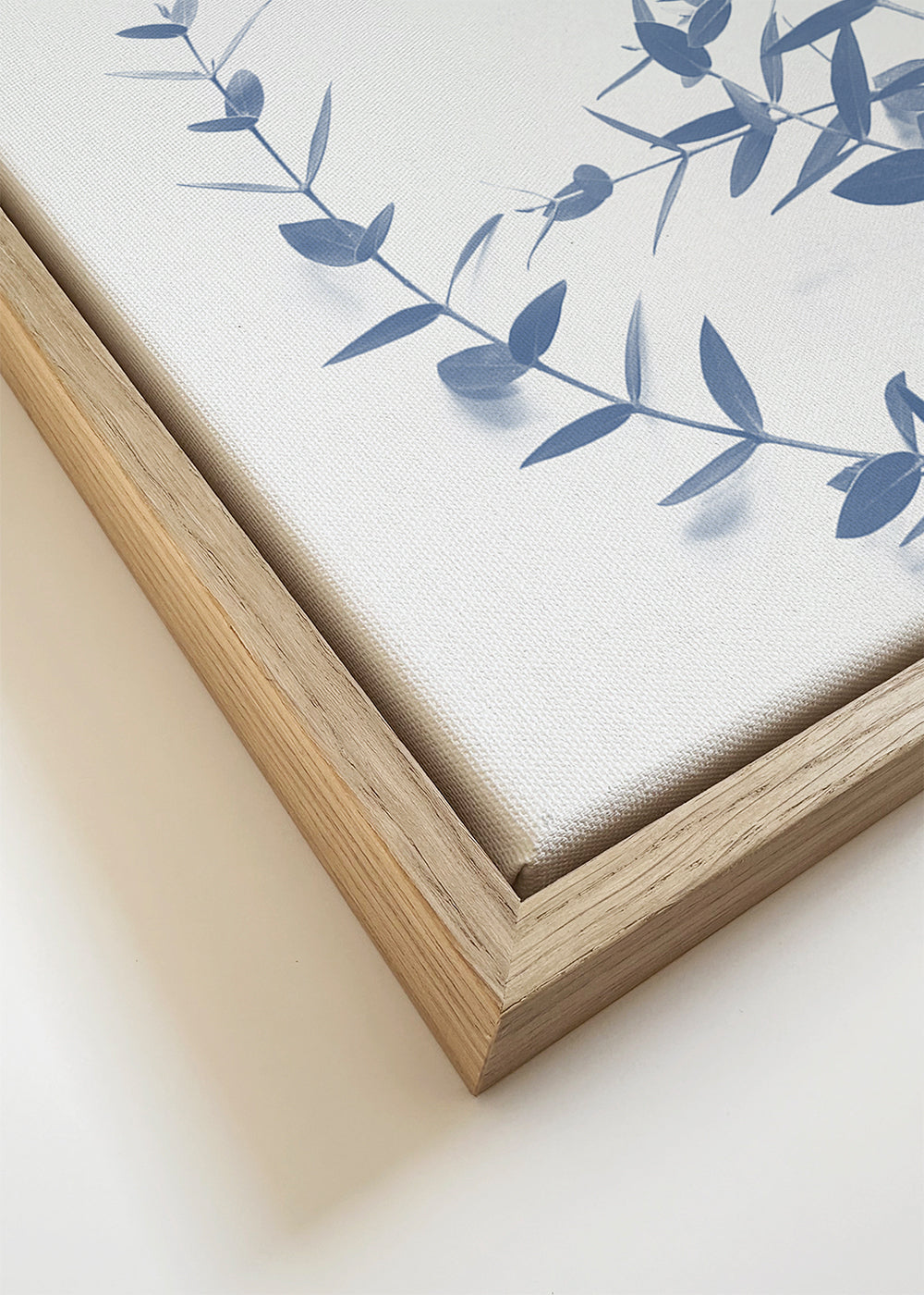 Botanisk poster blå blad på ljus bakgrund