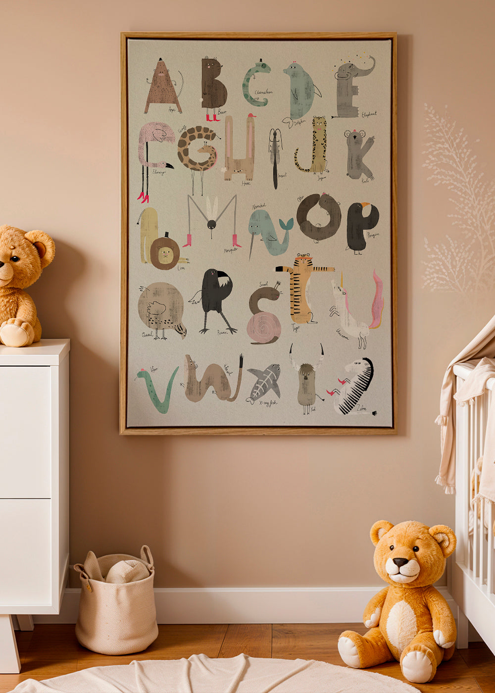 Barnposter ABC djur