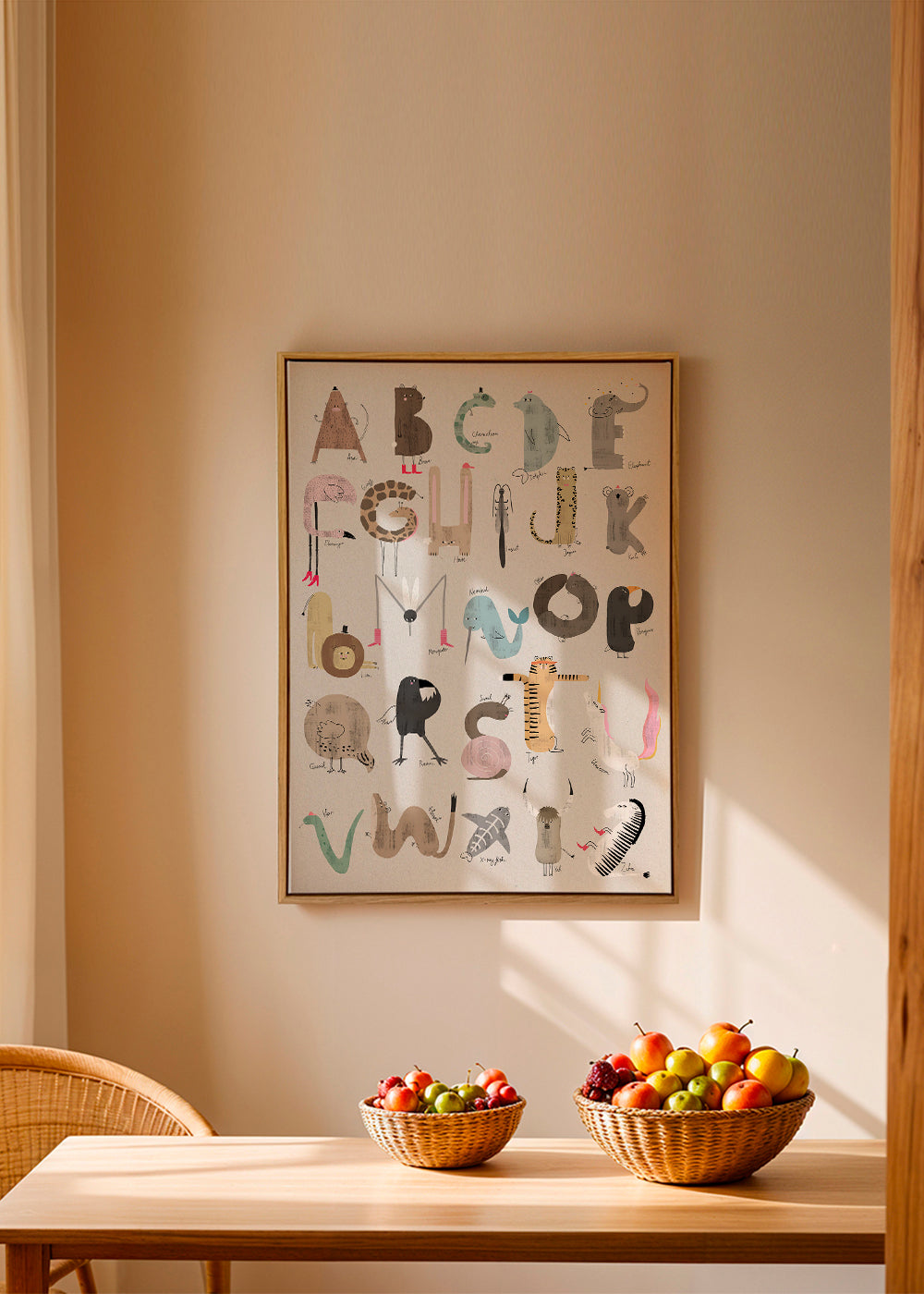 Barnposter ABC djur