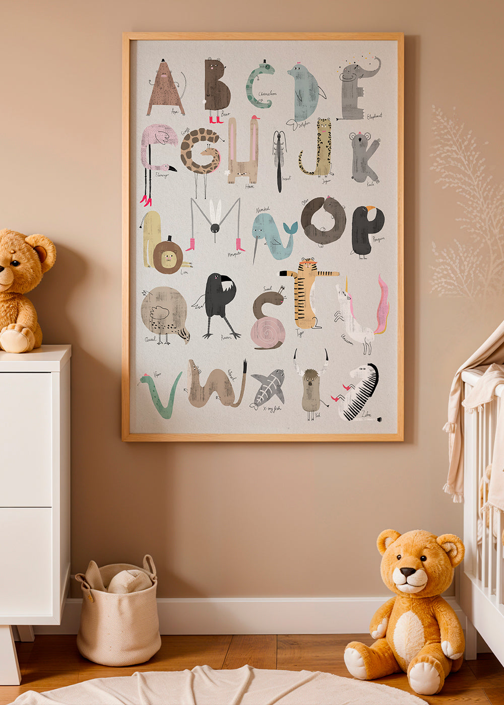 Barnposter ABC djur