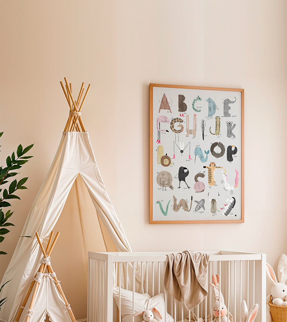 Barnposter ABC djur