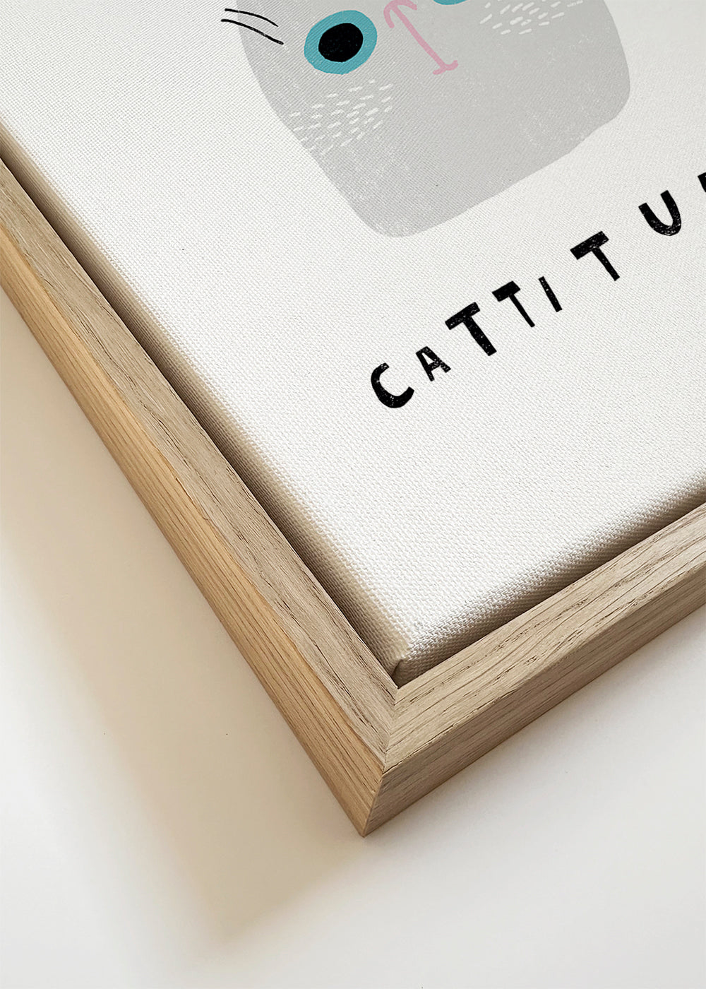 Minimalistisk kattaffisch med lekfull text