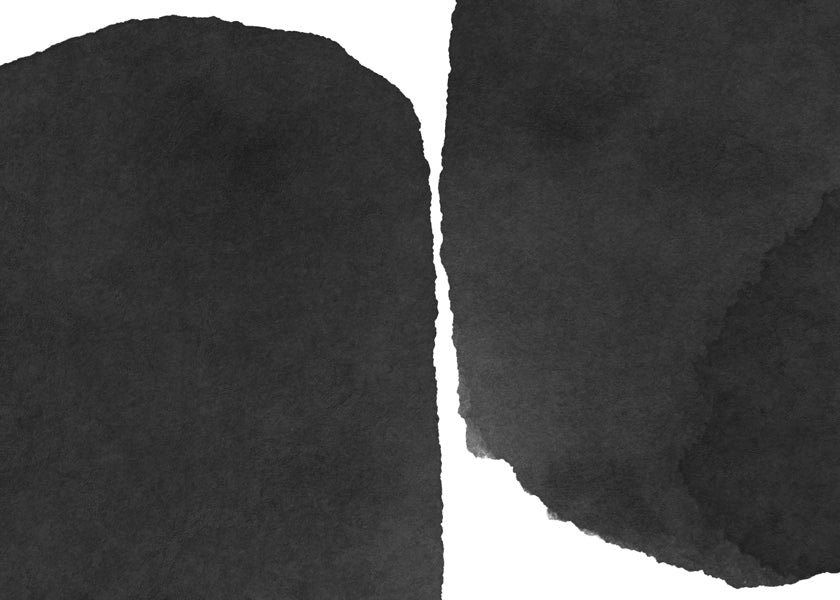 Svartvit minimal konst med bläckfläckar