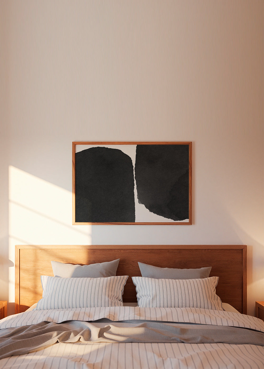 Svartvit minimal konst med bläckfläckar