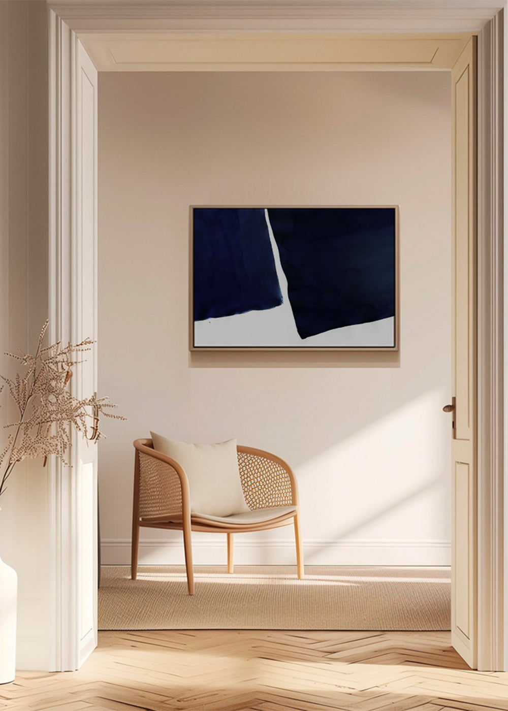 Minimalistisk design navy blå horisontella block