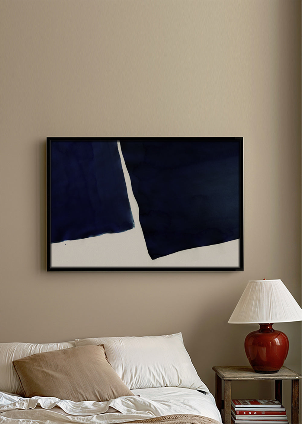 Minimalistisk design navy blå horisontella block
