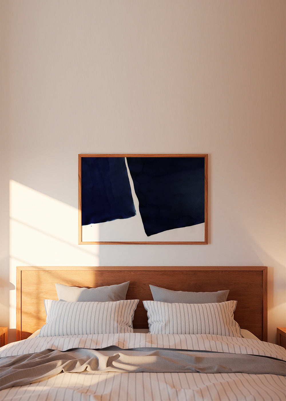 Minimalistisk design navy blå horisontella block