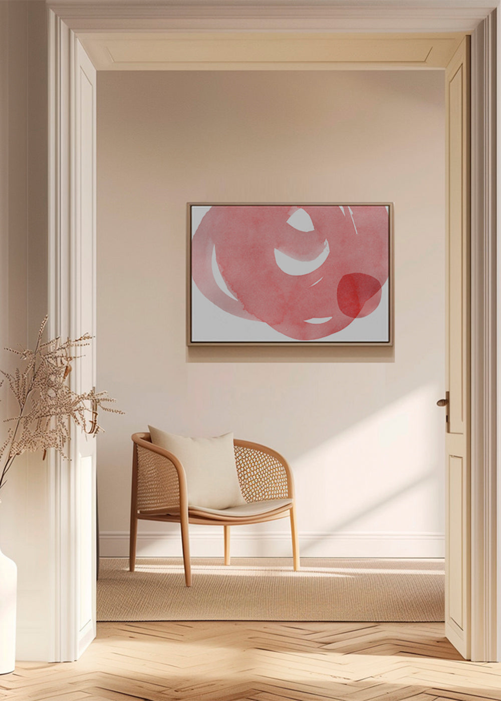 Minimalistisk rosa akvarell