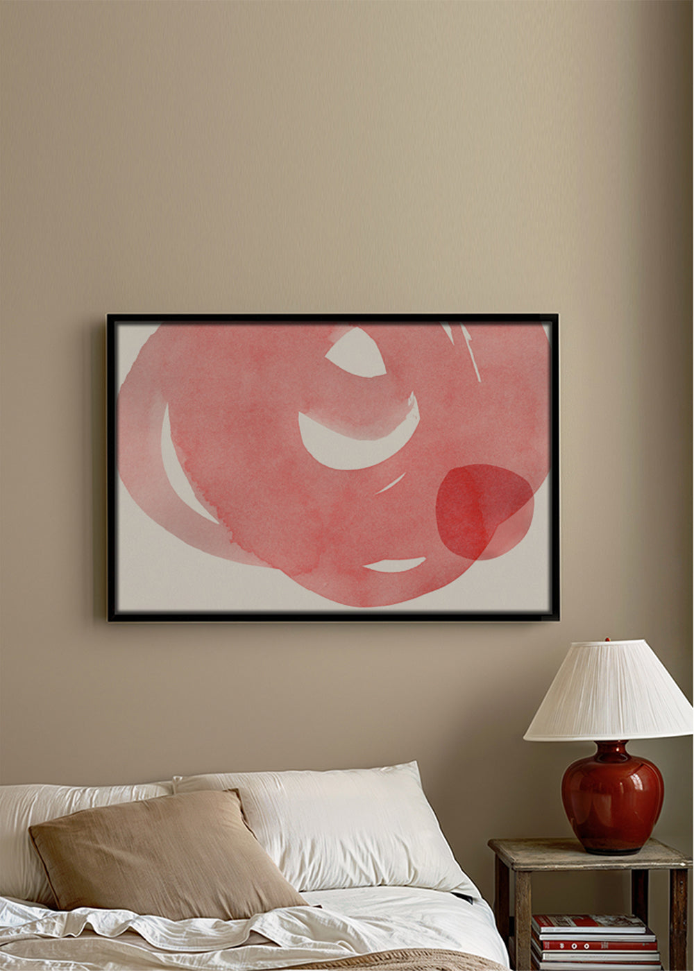 Minimalistisk rosa akvarell