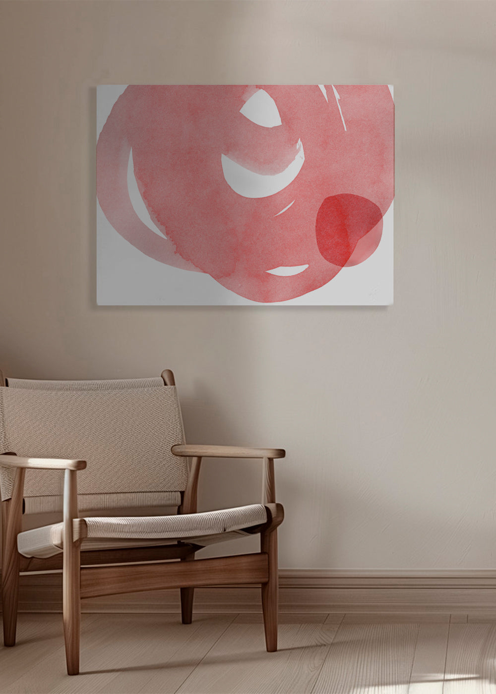 Minimalistisk rosa akvarell