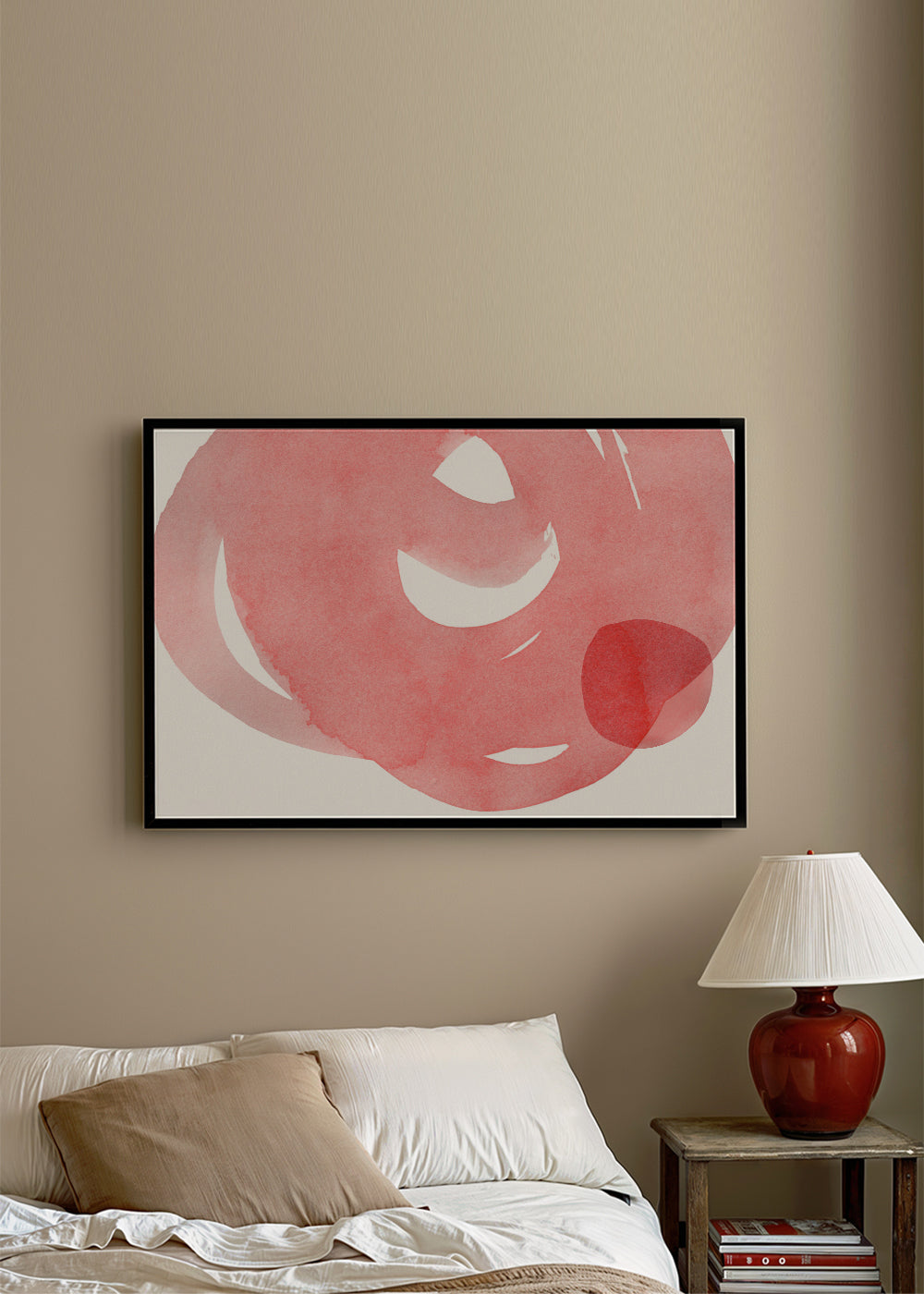 Minimalistisk rosa akvarell