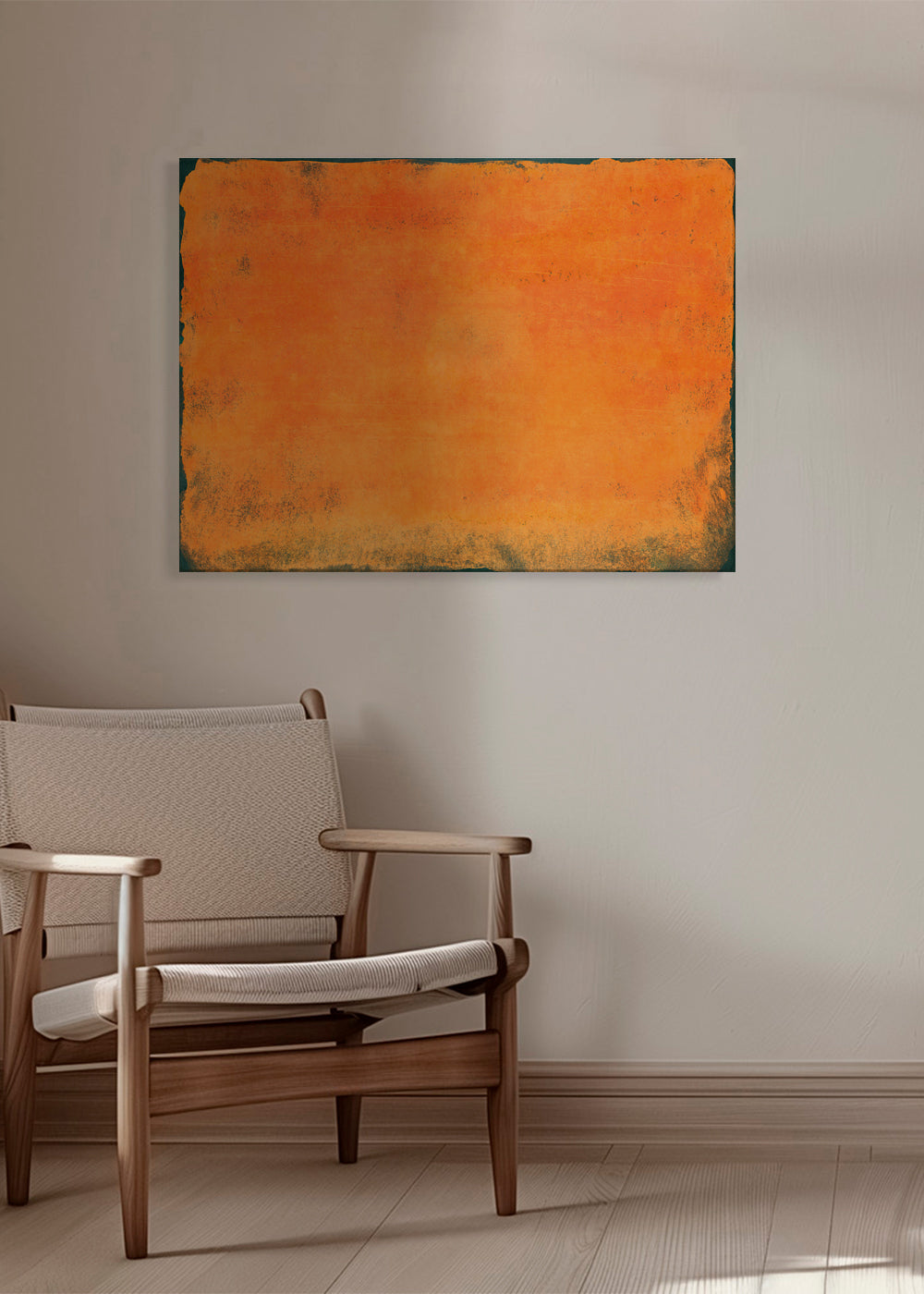 Abstrakt orange färgfält tavla