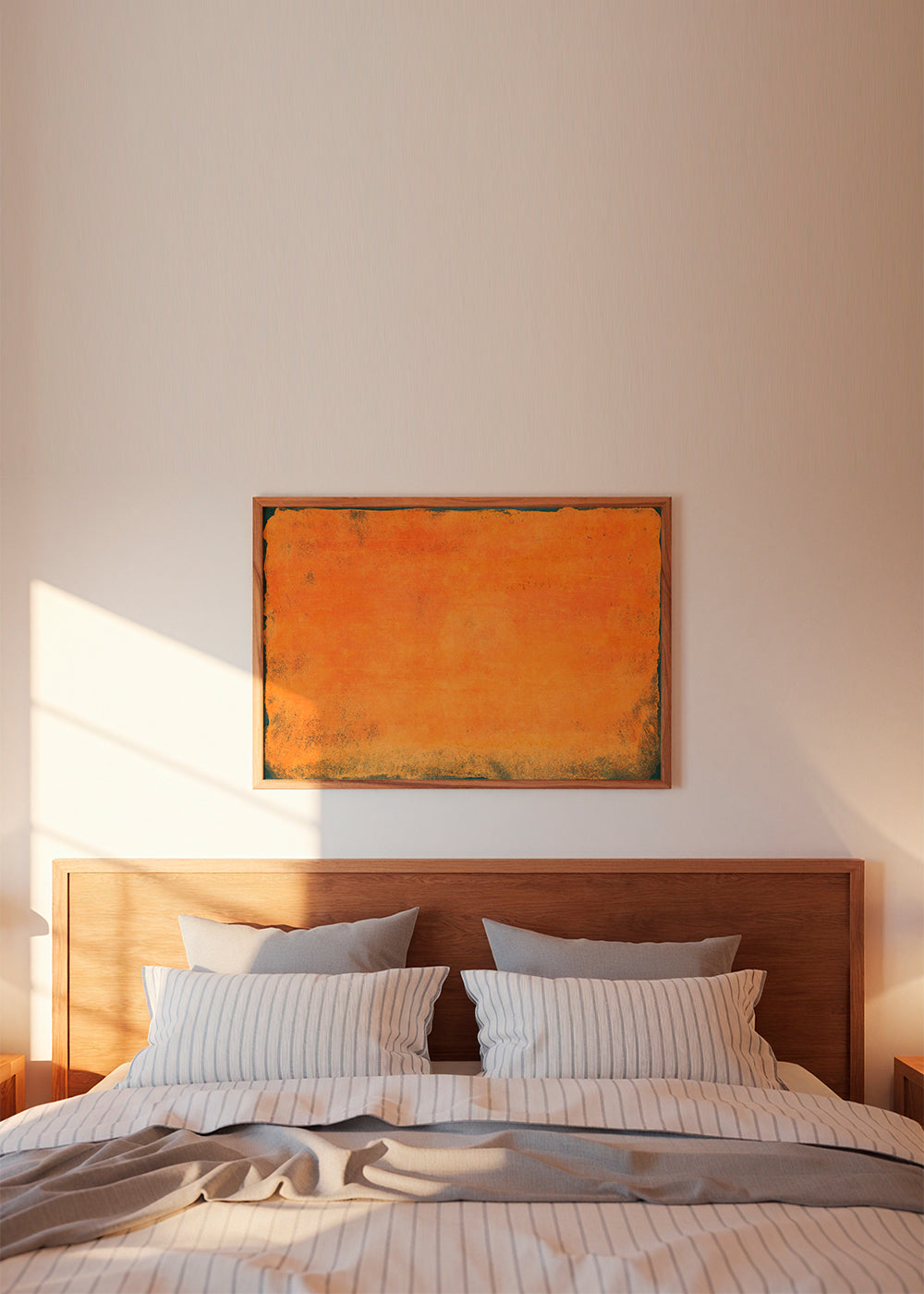 Abstrakt orange färgfält tavla