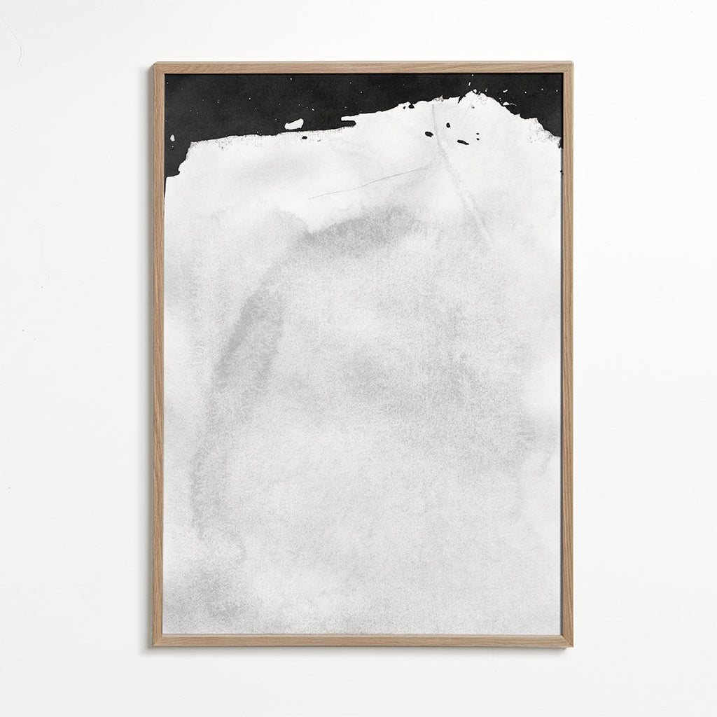 Svartvit konst med minimalistisk tvätteffekt