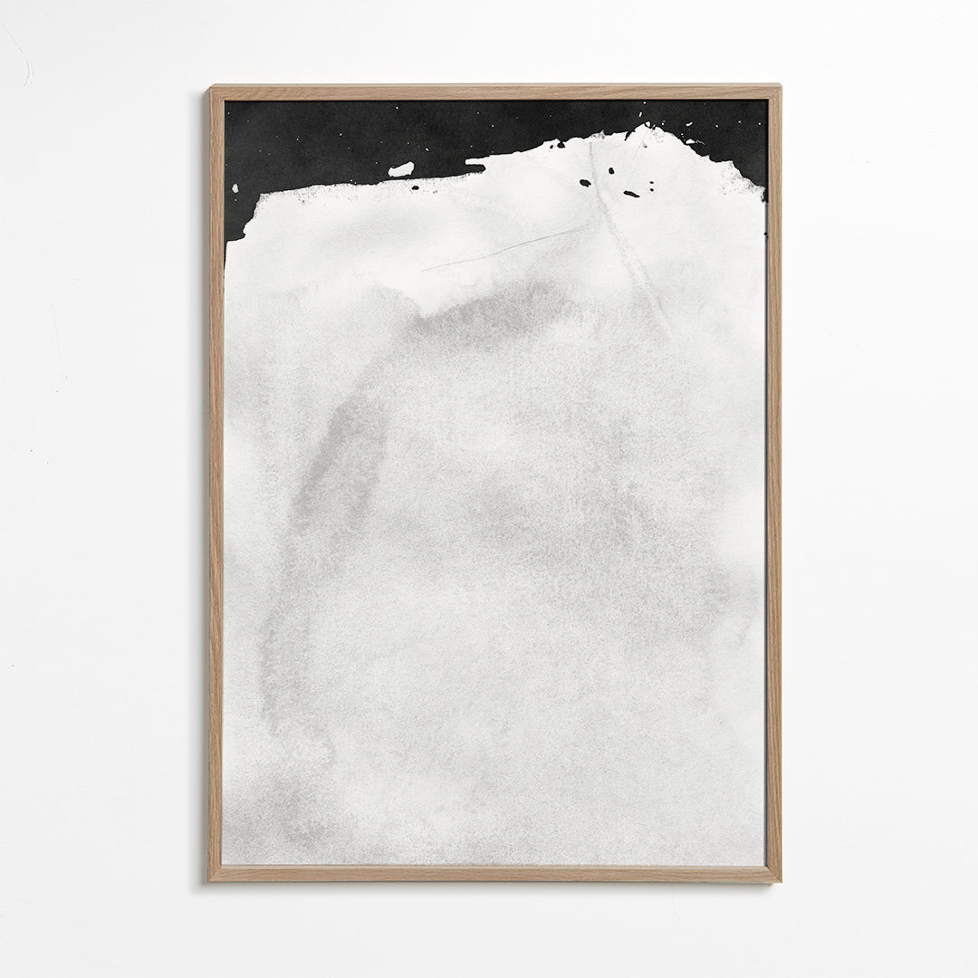 Svartvit konst med minimalistisk tvätteffekt