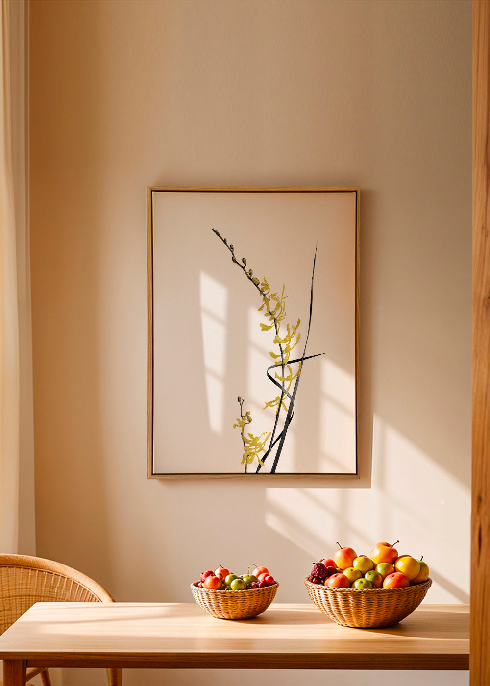 Botanisk poster: gul orkidé minimal