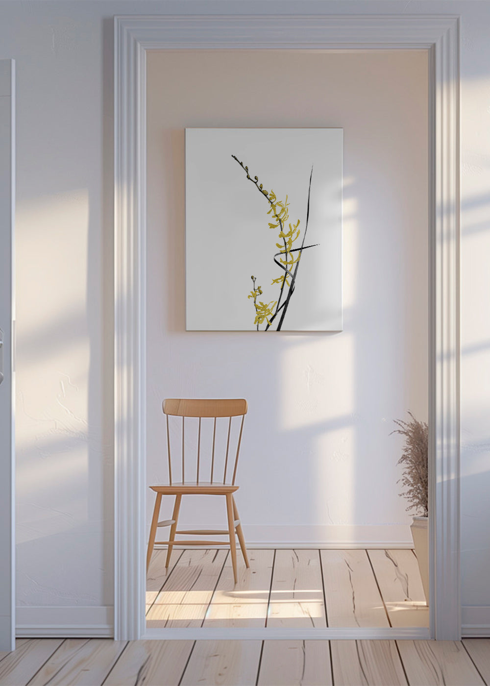 Botanisk poster: gul orkidé minimal