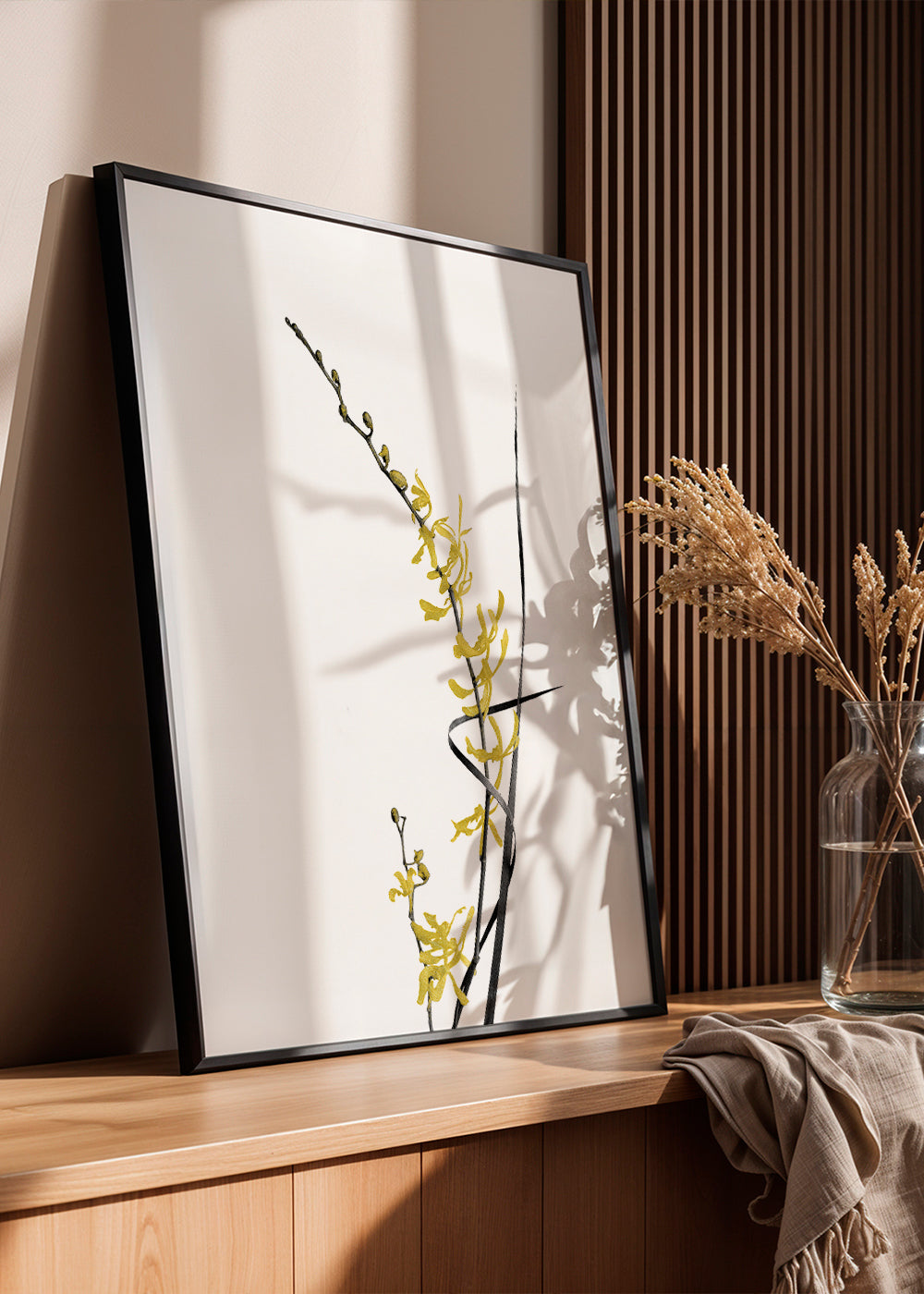 Botanisk poster: gul orkidé minimal