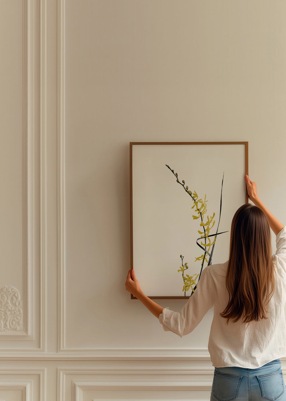 Botanisk poster: gul orkidé minimal