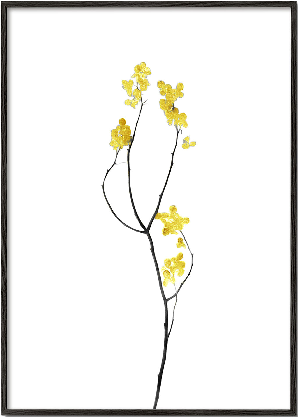 Botanisk poster med gul kvist