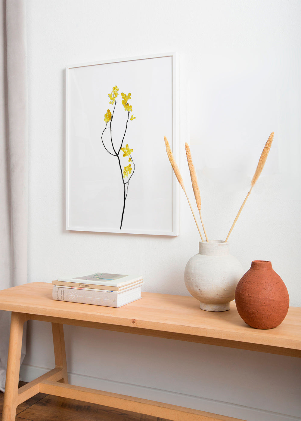 Botanisk poster med gul kvist