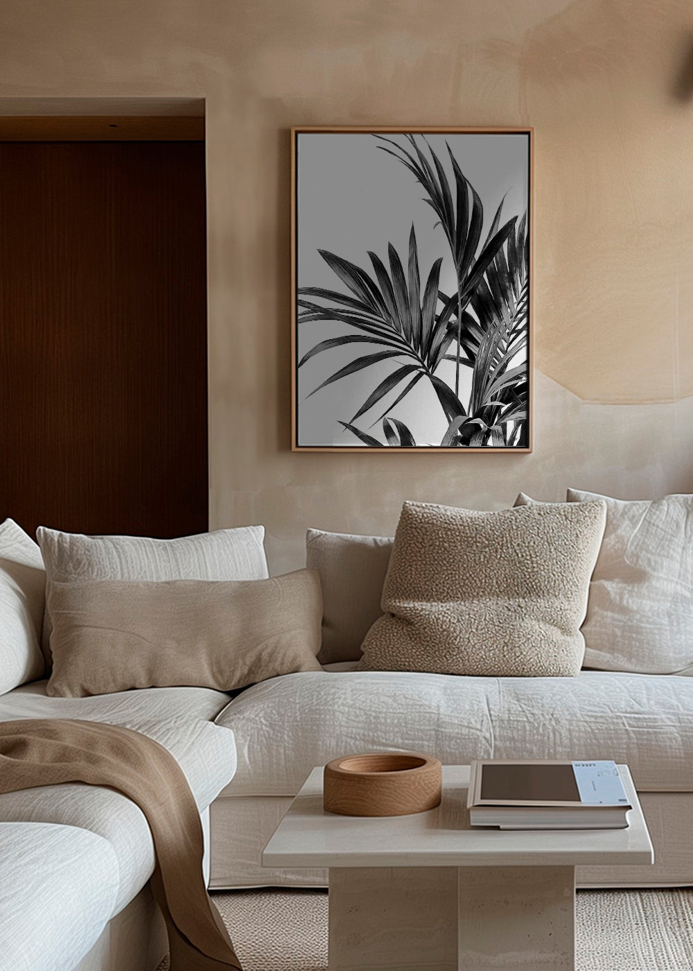 Botanisk poster palmer i svartvitt