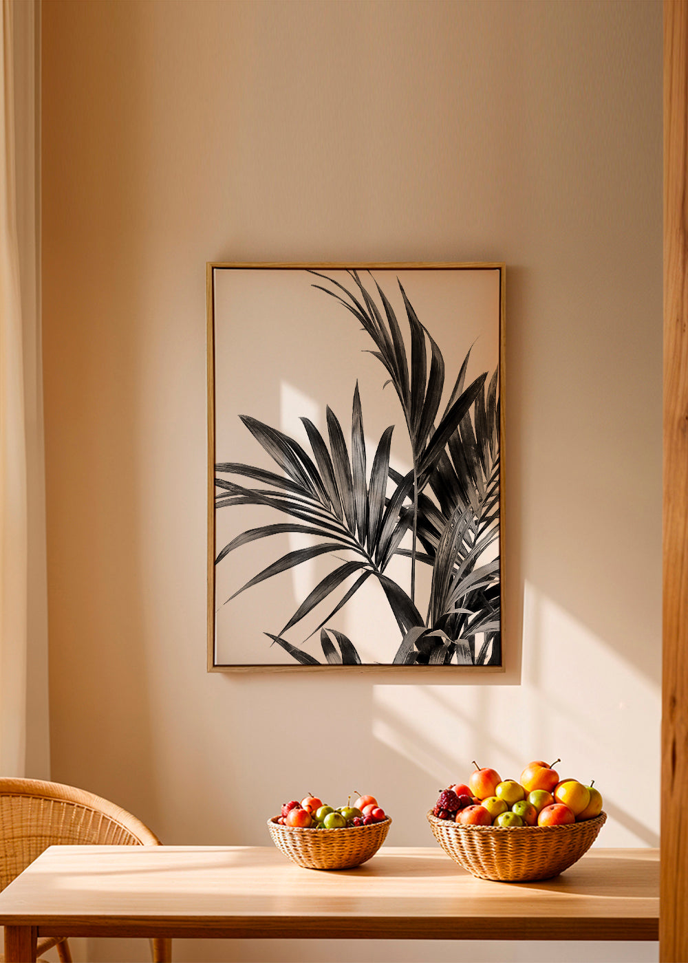 Botanisk poster palmer i svartvitt
