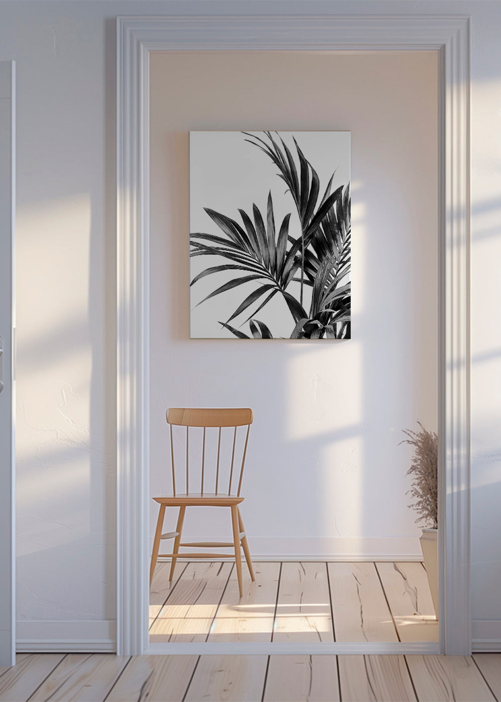 Botanisk poster palmer i svartvitt
