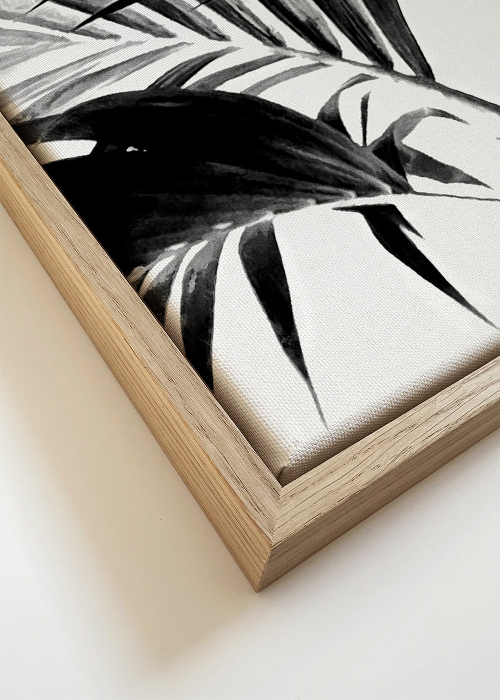 Botanisk poster palmblad i svartvitt