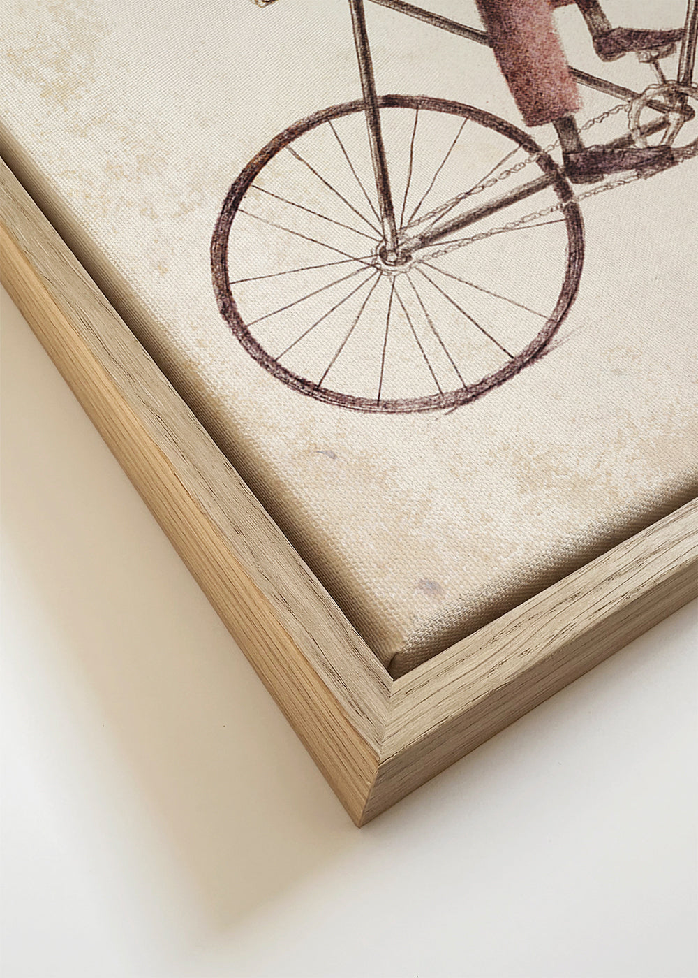 Vintage print: hjort på cykel