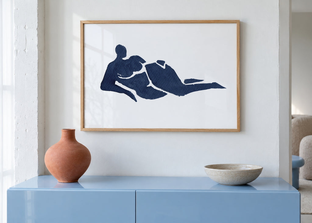 Lying Down - Framed poster in an interior