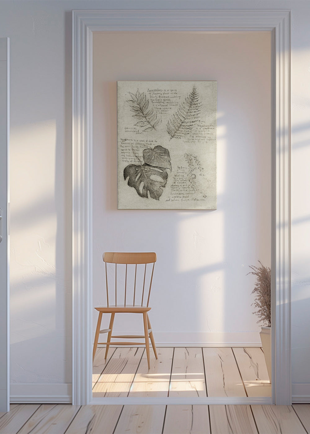 Botanisk poster med bladstudie