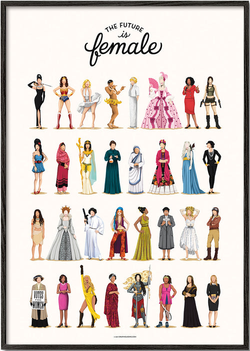 Illustration 'The Future is Female' ikoniska figurer