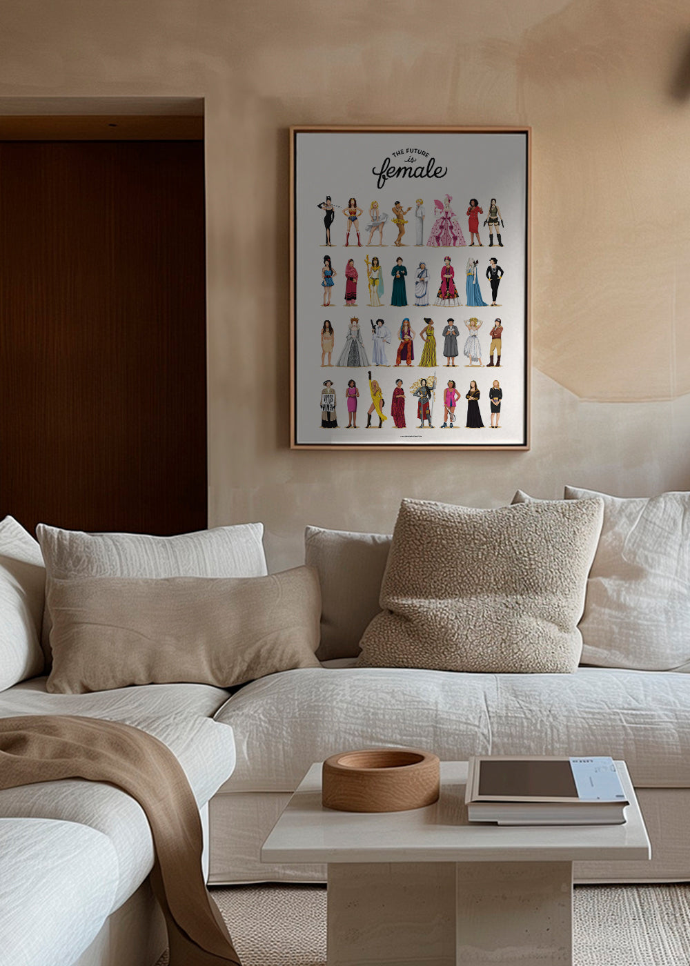 Illustration 'The Future is Female' ikoniska figurer